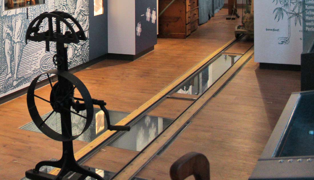 Versenkte Seilermaschine im Seilermuseum Stockach